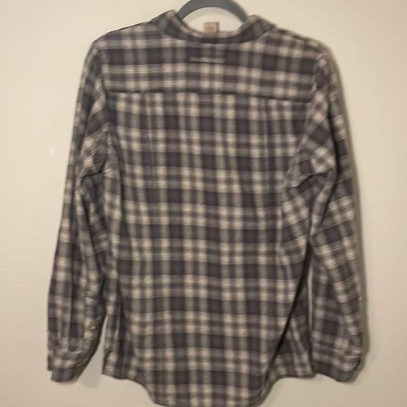 Duluth Trading Mens Shirt Medium Long Sleeve grey/white plaid 100% Cotton - Picture 2 of 8